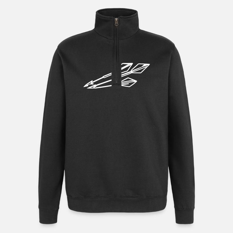 Bow and arrow - Quarter-Zip Sweatshirt - black