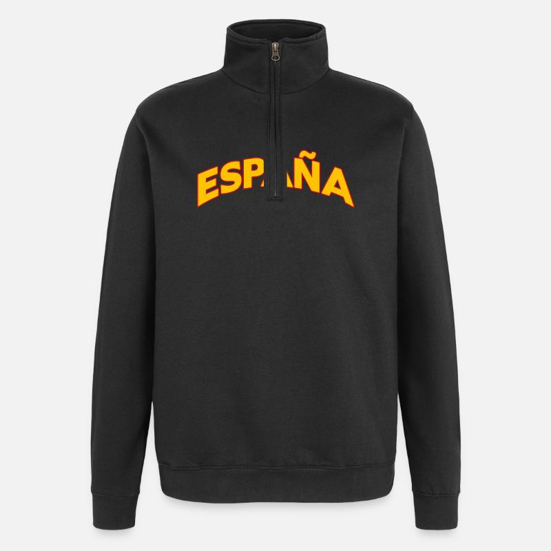 Espagne 5 - Sweat à zip 1/4 - noir