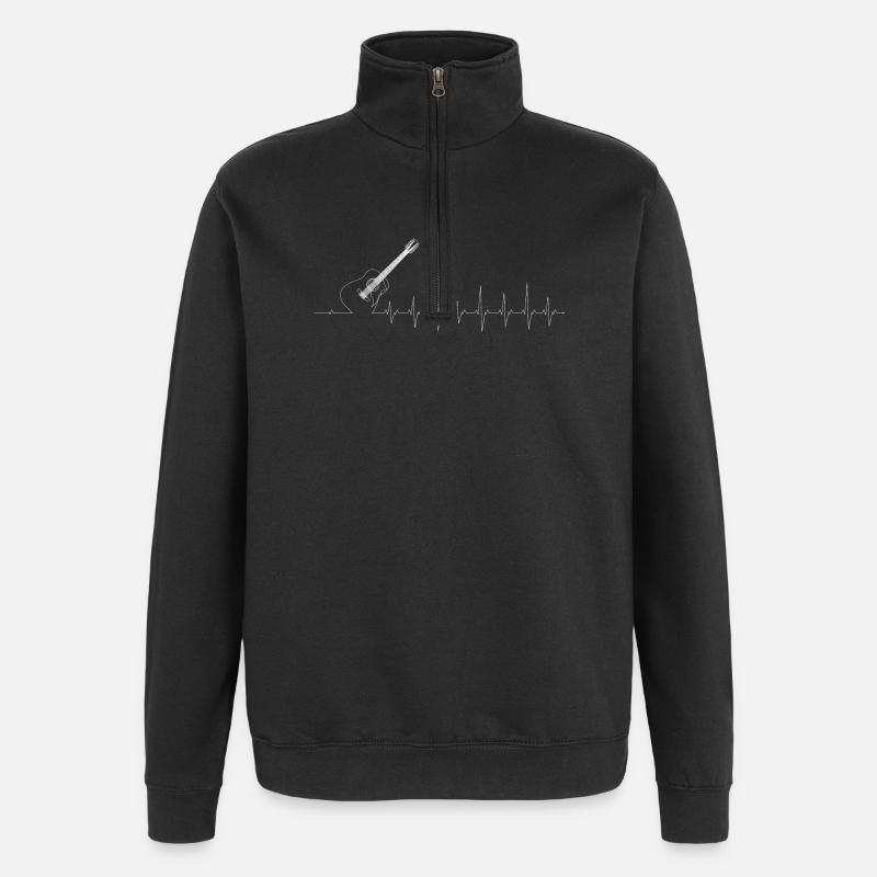 Guitar Pulse Silhouette - Quarter-Zip Sweatshirt - black
