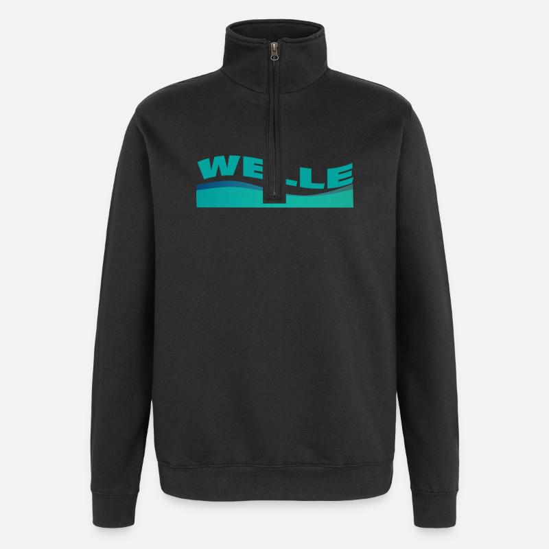 VAGUE - Sweat à zip 1/4 - noir