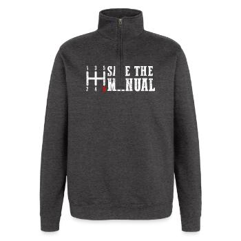 Économisez l’hommage au changement de vitesse manuel - Sweat à zip 1/4 - charbon - Devant - AI Model Female 172 light (172cm) & AI Model Male 178 dark (178cm)