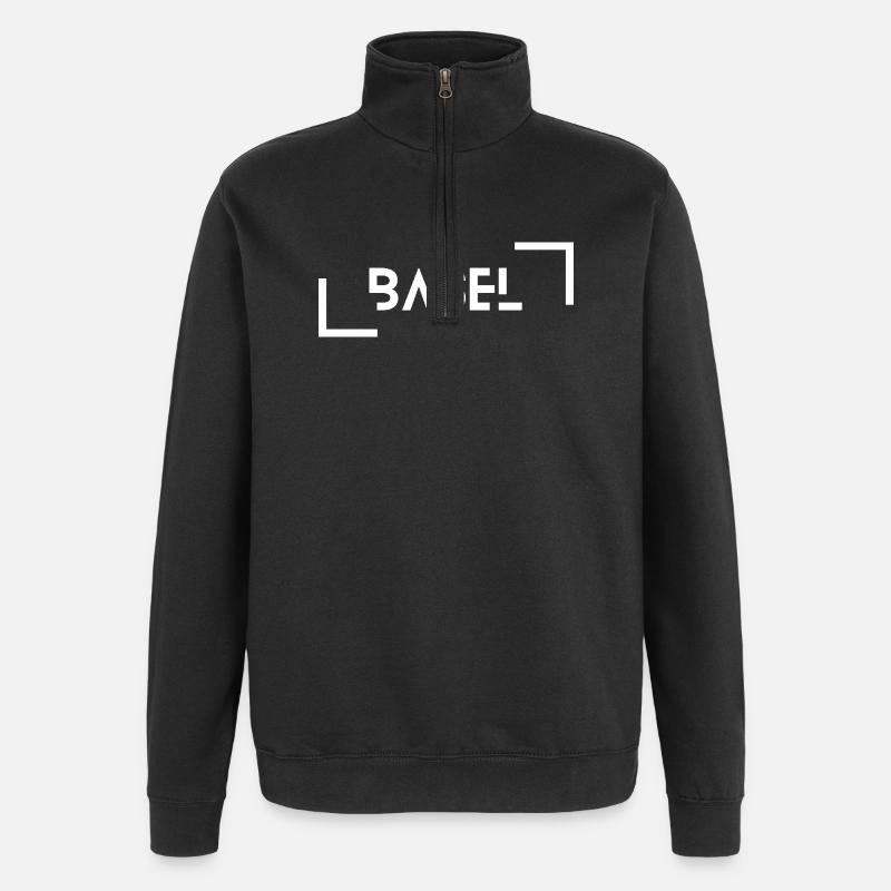 Bâle - Sweat à zip 1/4 - noir