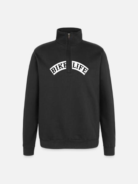 Bikerlife_wappen - Quarter-Zip Sweatshirt - black