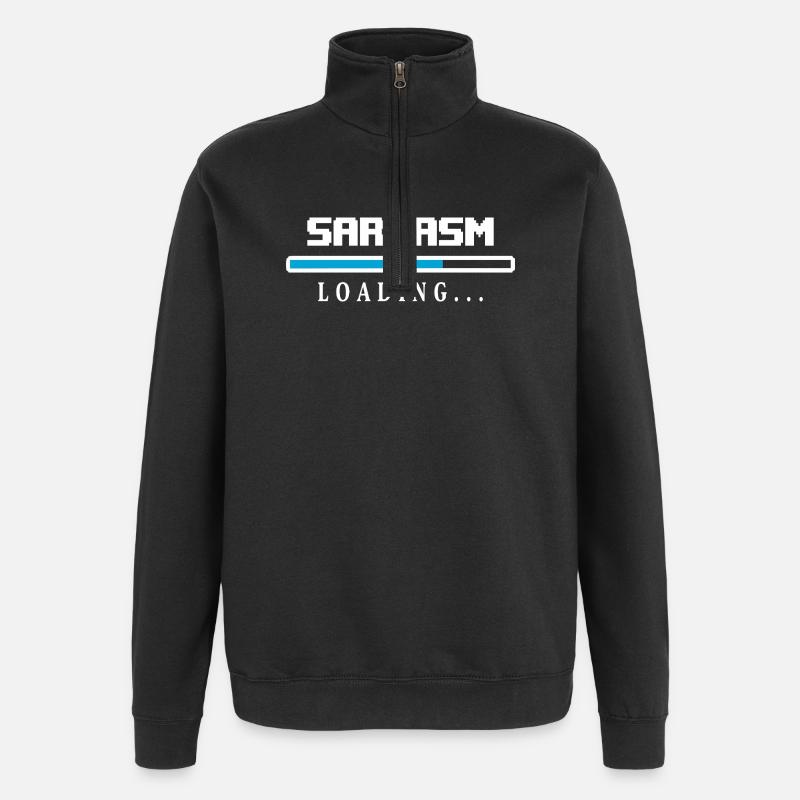 Sarcasm Loading Beam Saying - Quarter-Zip Sweatshirt - black