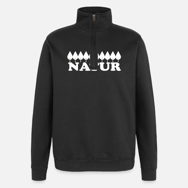 Nature - Sweat à zip 1/4 - noir