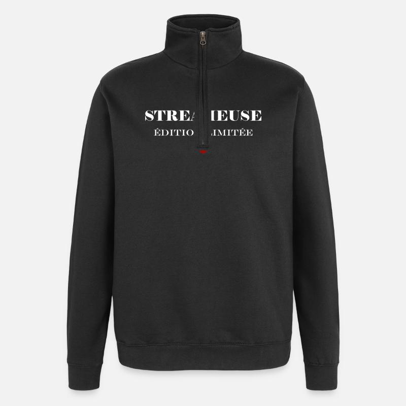 streameuse - Sweat à zip 1/4 - noir