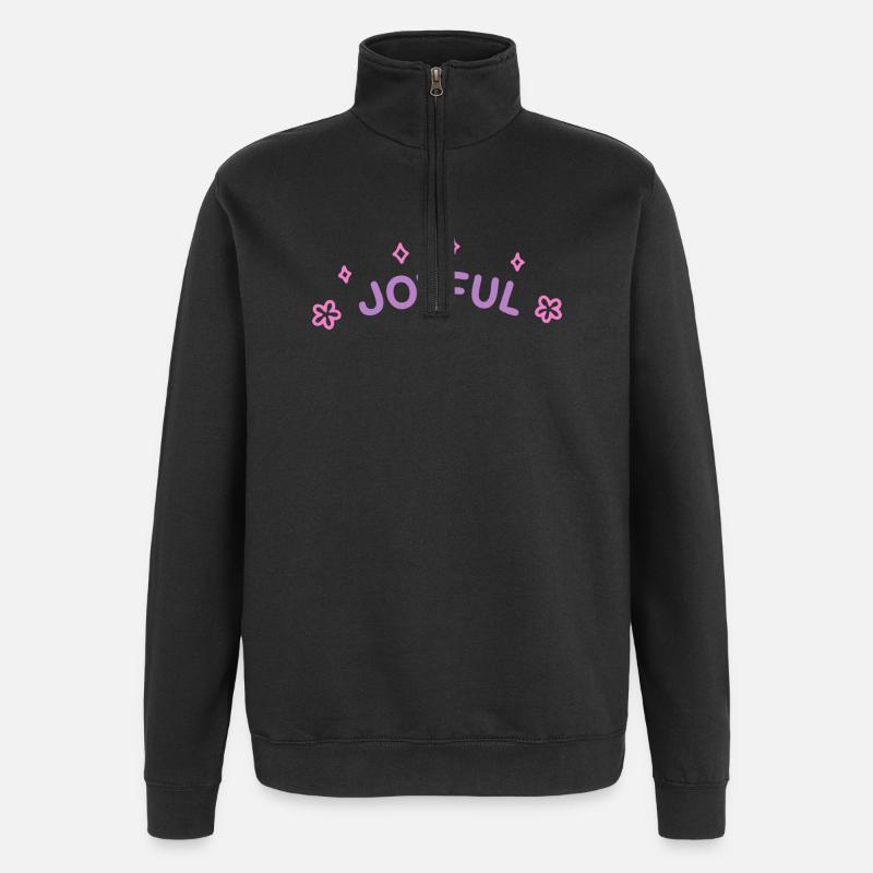 Pastellfreude und Blumen - Quarter-Zip-Sweatshirt - Schwarz