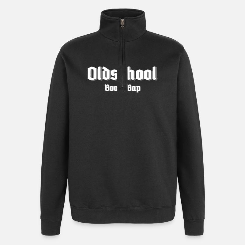 Boombap à l’ancienne - Sweat à zip 1/4 - noir