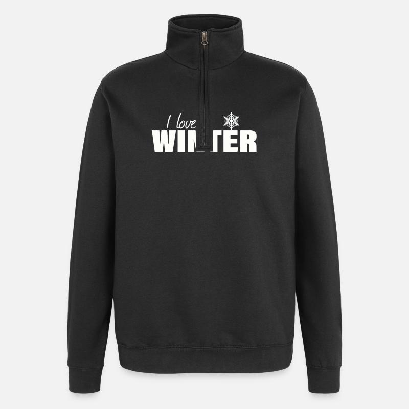 i love winter - Quarter-Zip Sweatshirt - black