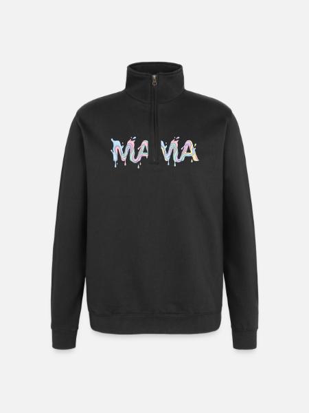Mom Lettering - Mother's Day - Quarter-Zip Sweatshirt - black