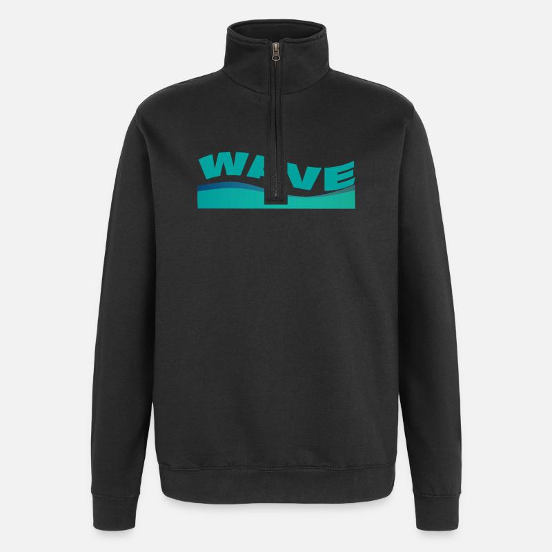 WAVE - Quarter-Zip-Sweatshirt - Schwarz