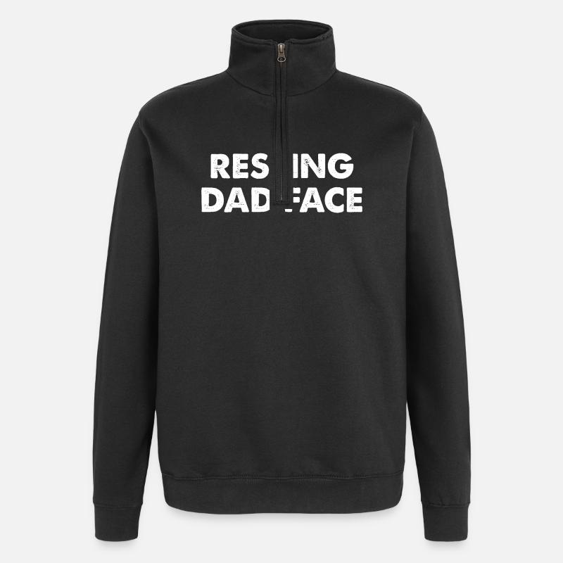 Resting Dad Face - Quarter-Zip Sweatshirt - black