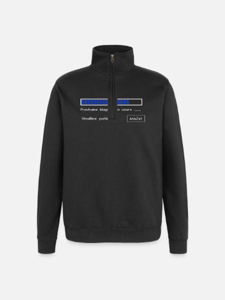 Blagues en cours - Sweat à zip 1/4 - noir