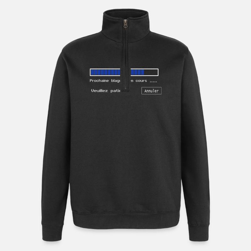 Blagues en cours - Sweat à zip 1/4 - noir