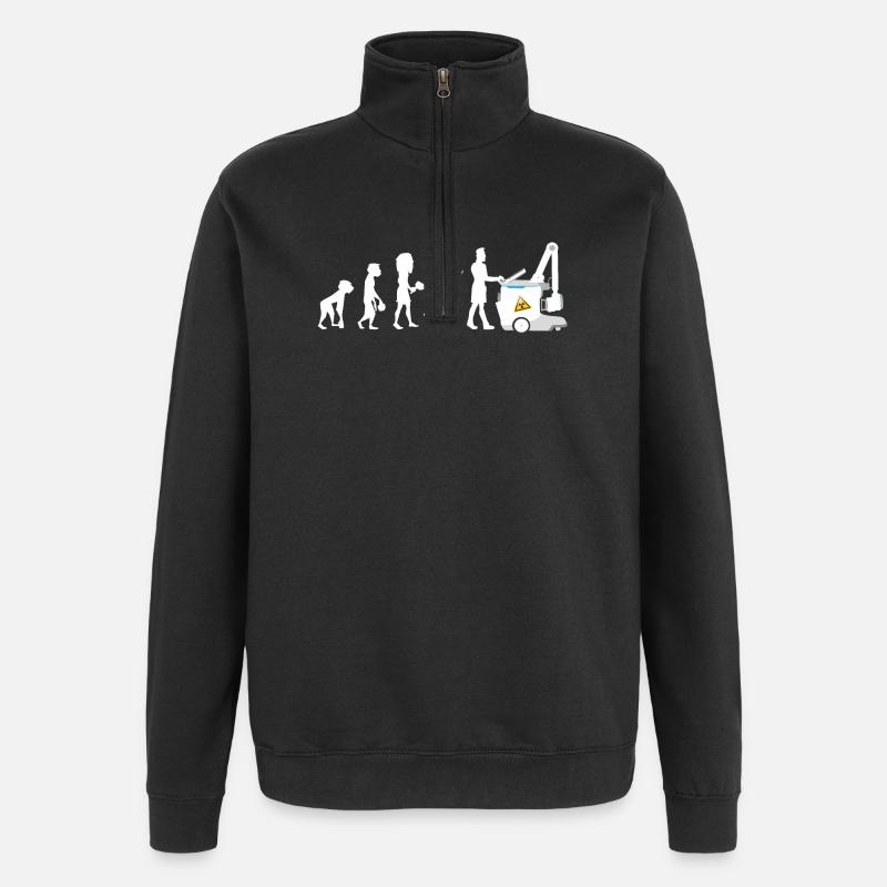 Humor Evolution Manip Mobilfunk Radiologie - Quarter-Zip-Sweatshirt - Schwarz