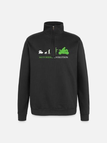 Motorbike Evolution - Motorradfahrer - Quarter-Zip-Sweatshirt - Schwarz