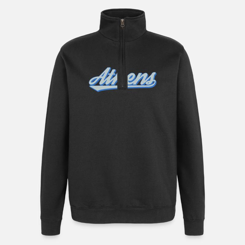 Athens Script Rétro - Sweat à zip 1/4 - noir