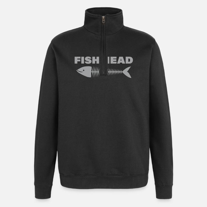 FISH HEAD - Quarter-Zip-Sweatshirt - Schwarz