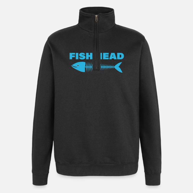 FISH HEAD - Quarter-Zip Sweatshirt - black