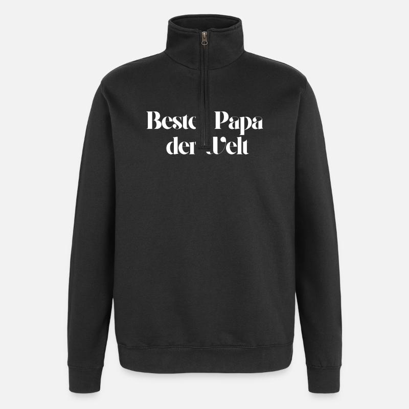 Bester Papa der Welt - Quarter-Zip-Sweatshirt - Schwarz