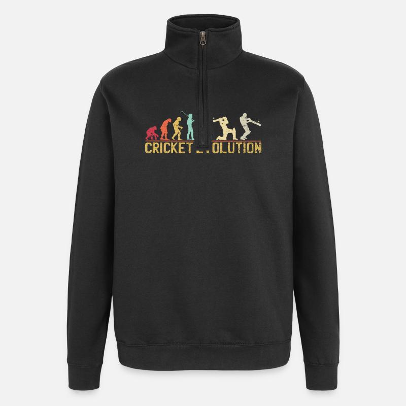 Cricket Evolution Themed Design - Quarter-Zip Sweatshirt - black
