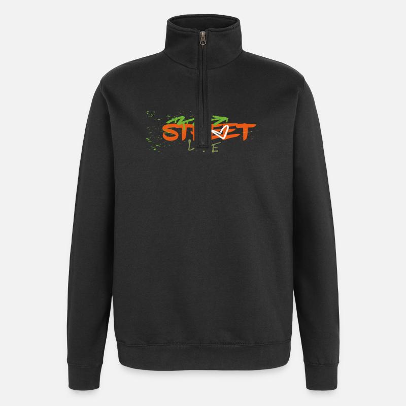 Vie de rue Graffiti - Sweat à zip 1/4 - noir