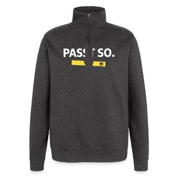 Passt so. – Lustiges Handwerker Shirt - Quarter-Zip-Sweatshirt - Anthrazit - Vorne - AI Model Female 172 light (172cm) & AI Model Male 178 dark (178cm)