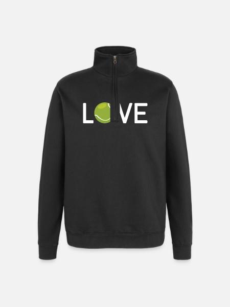 Tennisliebhaber - Quarter-Zip-Sweatshirt - Schwarz