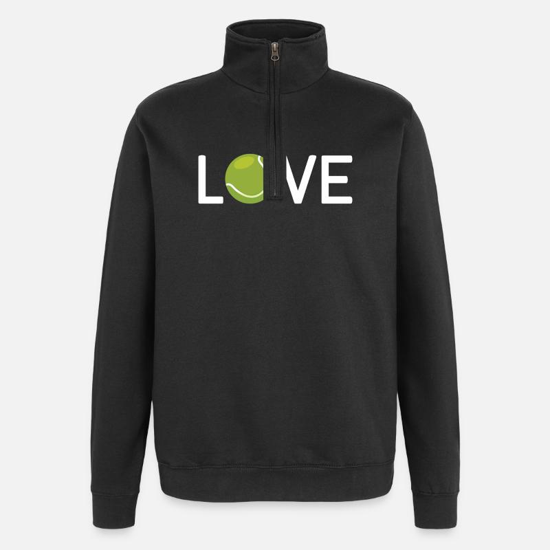 Tennisliebhaber - Quarter-Zip-Sweatshirt - Schwarz
