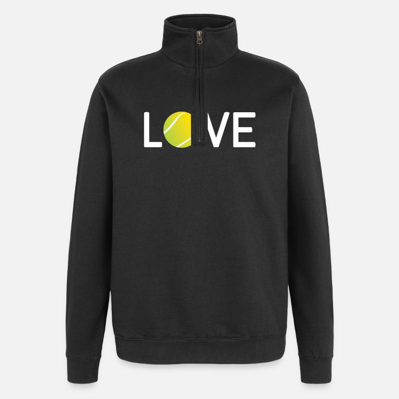 Amateur de tennis - Sweat à zip 1/4 - noir
