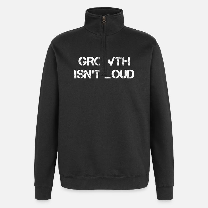 Wachstum Ist Leise - Quarter-Zip-Sweatshirt - Schwarz