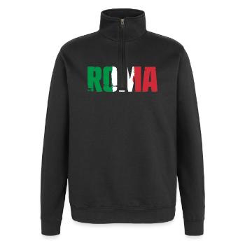 Roma Italia Vintage Rom - Quarter-Zip-Sweatshirt - Schwarz - Vorne - AI Model Female 172 light (172cm) & AI Model Male 178 dark (178cm)