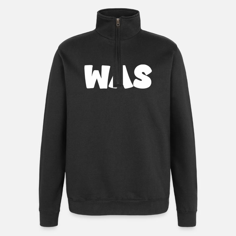 WAS - Quarter-Zip-Sweatshirt - Schwarz