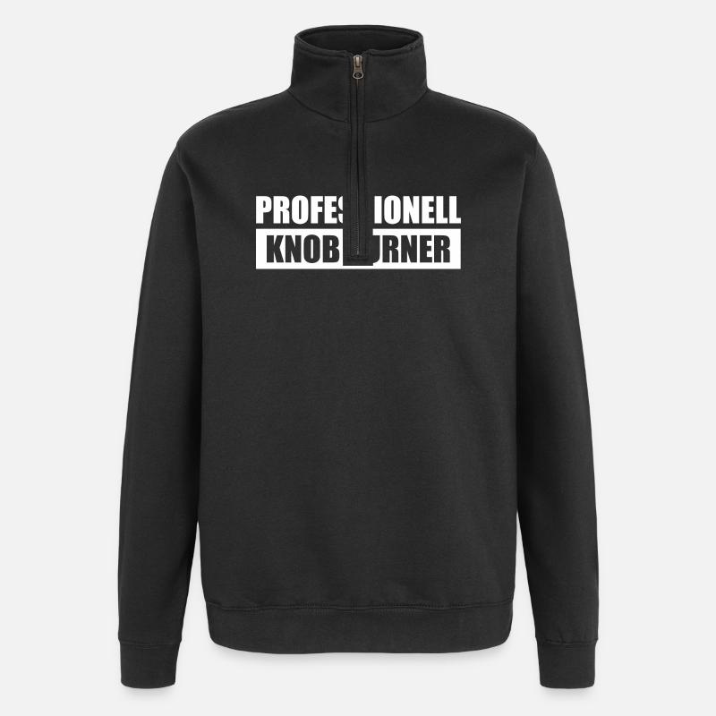 Knob turner Tontechniker Toningenieur - Quarter-Zip-Sweatshirt - Schwarz