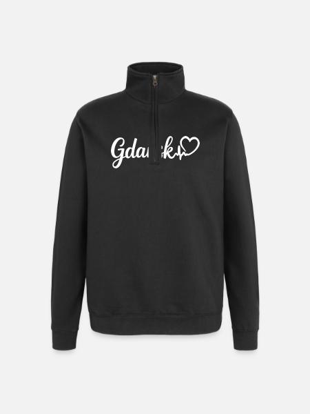 Gdańsk Herzschlag Polen - Quarter-Zip-Sweatshirt - Schwarz