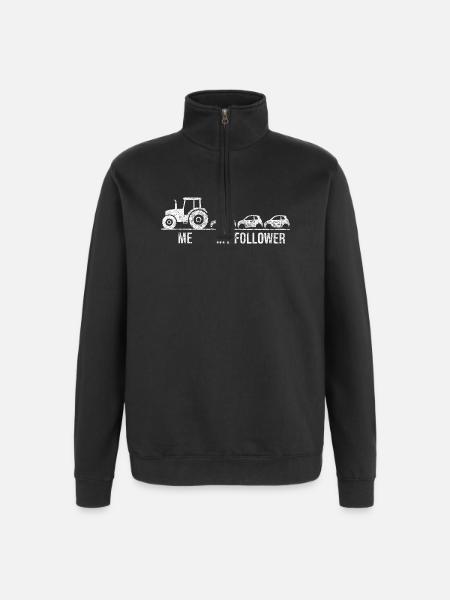 Tractor Pulls Car Chain - Quarter-Zip Sweatshirt - black
