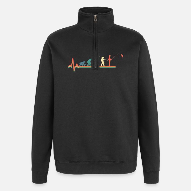Pêche Angler Evolution Retro Fisherman - Sweat à zip 1/4 - noir