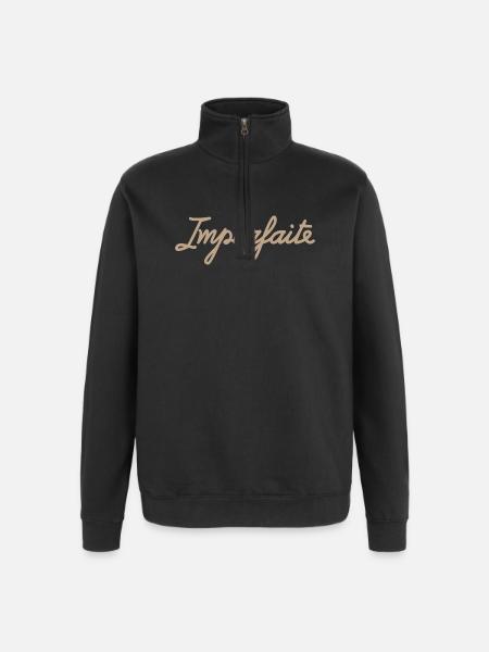 Imperfect – Einzigartig und stolz darauf - Quarter-Zip-Sweatshirt - Schwarz