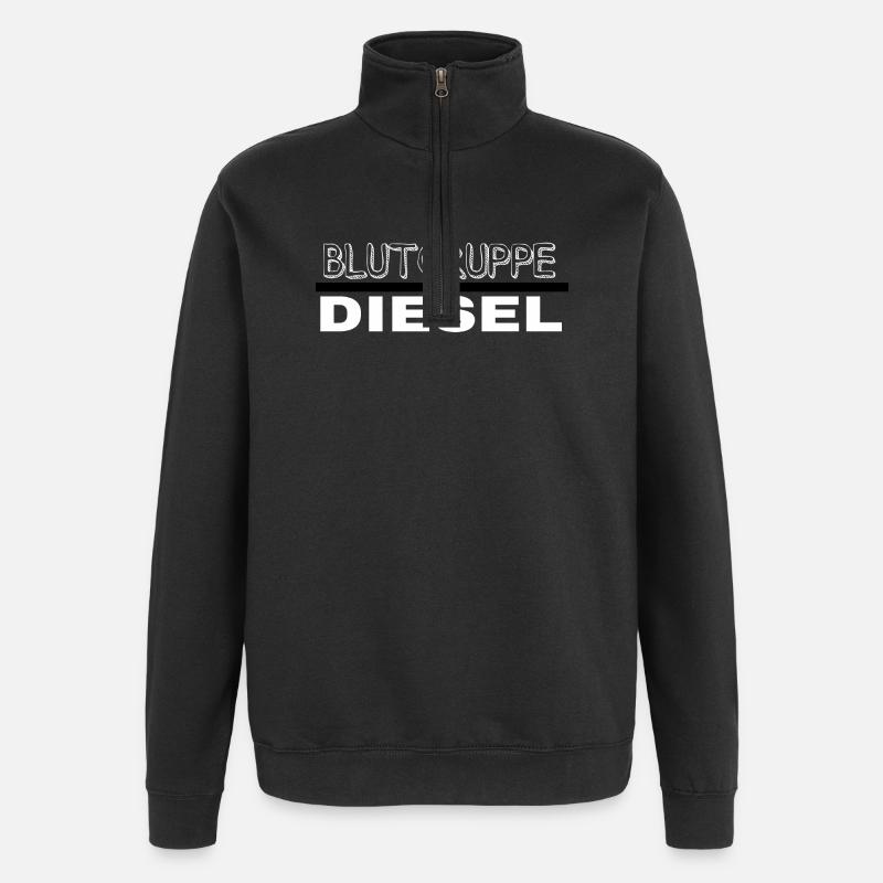 Blutgruppe Diesel Design auf Kleidung - Quarter-Zip-Sweatshirt - Schwarz