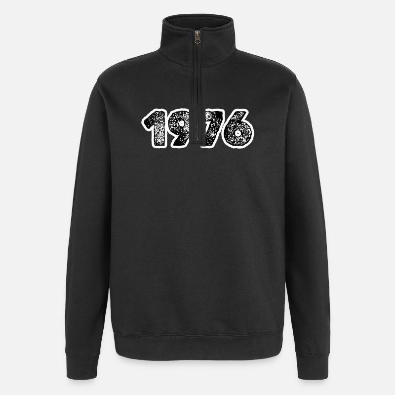 Année 1976 - Sweat à zip 1/4 - noir