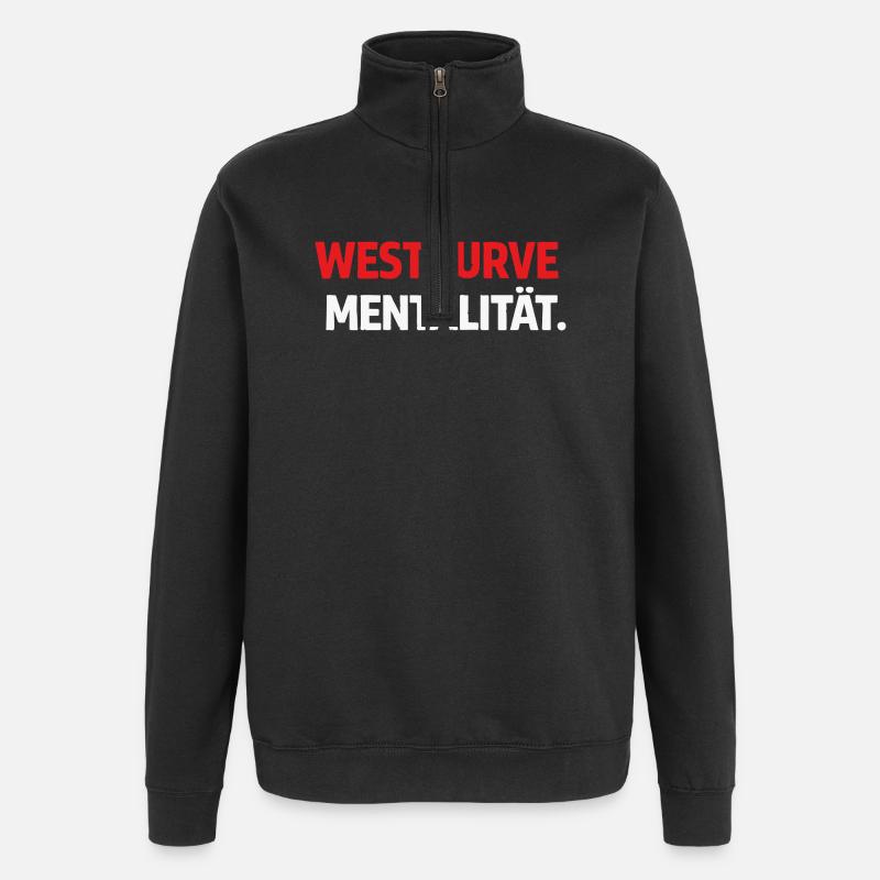 T-shirt West Curve Mentality - Sweat à zip 1/4 - noir