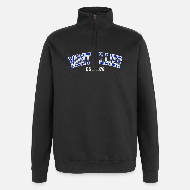 Montpellier gegründet 1976 - Quarter-Zip-Sweatshirt - Schwarz