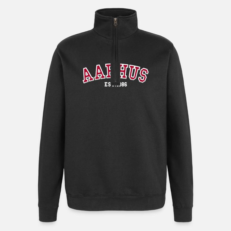 Aarhus Est. 1986 - Quarter-Zip Sweatshirt - black