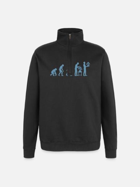 Japanese Bonsai Tree Plant Evolution Bonsai - Quarter-Zip Sweatshirt - black