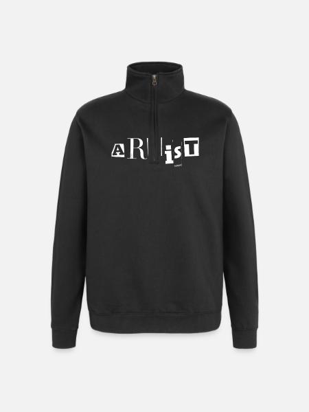 Artist Typography - Quarter-Zip Sweatshirt - black