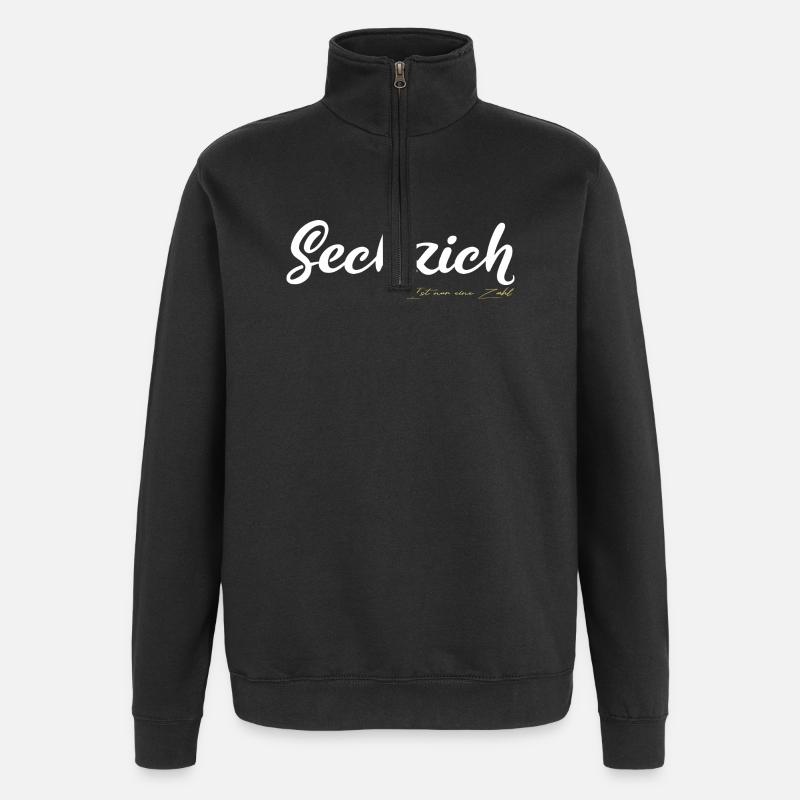 Sechzich is just a number - Quarter-Zip Sweatshirt - black