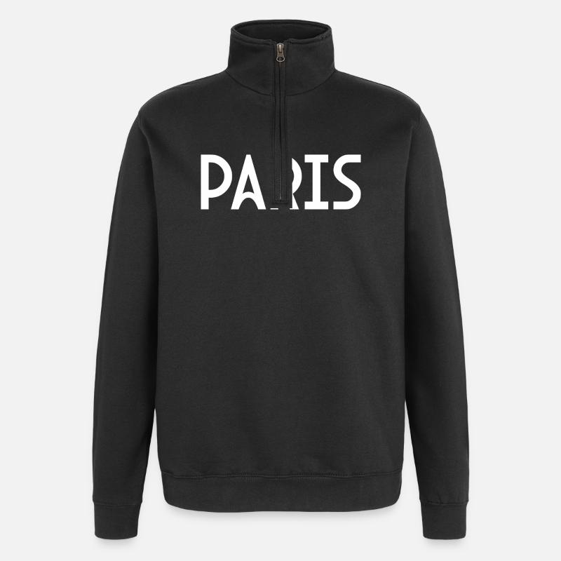 Paris - Sweat à zip 1/4 - noir