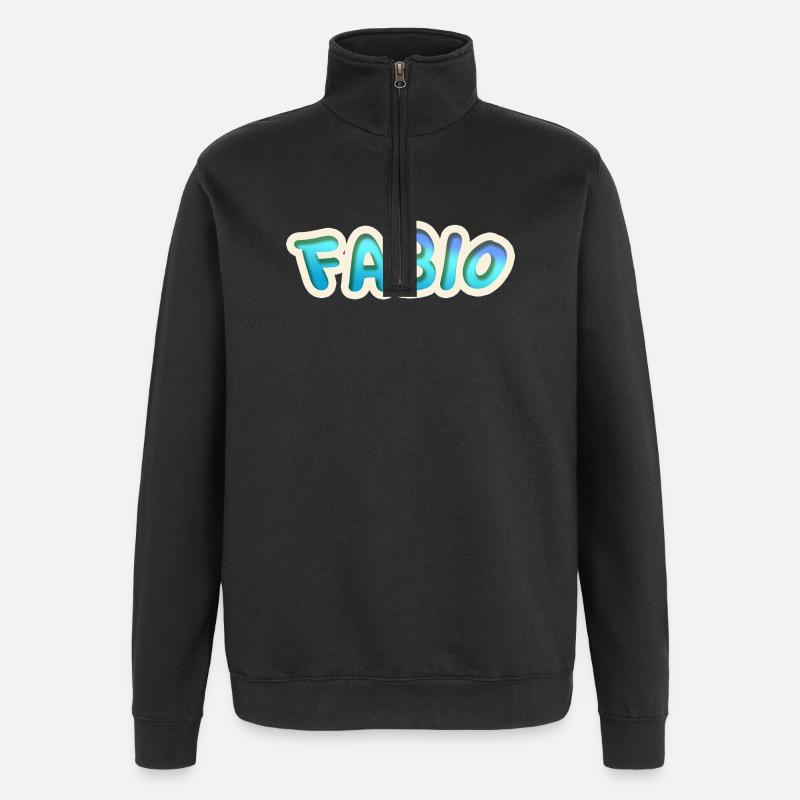 Fabio als Job - Quarter-Zip-Sweatshirt - Schwarz