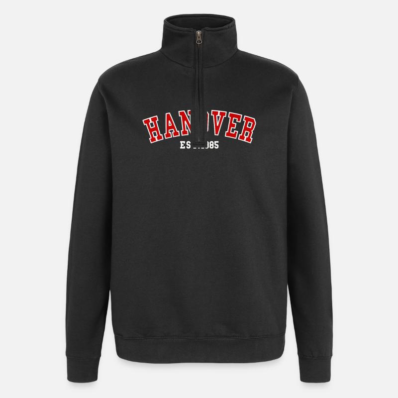Hannover Est. 1985 - Quarter-Zip-Sweatshirt - Schwarz