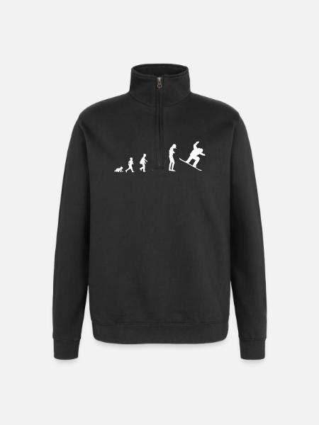 Development from baby to snowboarder - Quarter-Zip Sweatshirt - black